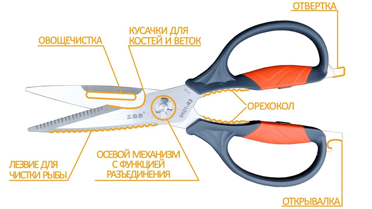 Кухонные ножницы и их применение